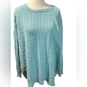 Woman Within blue long sleeve sweater